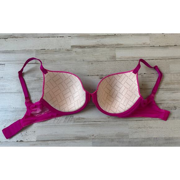 Victorias Secret Uplift Semi Demi Hot Pink Bra sz 32DD - Picture 2 of 3